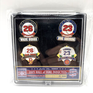 2005 MLB Hall Of Fame Inducties Commemorative Pin Set Wade Boggs - Ryne Sandberg